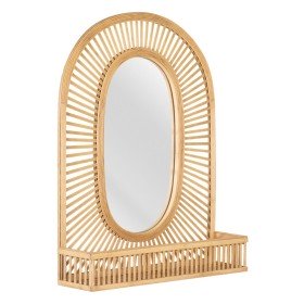 Wall mirror White Natural Crystal Mango wood MDF Wood Vertical Circular 61 x 2,5 x 61 cm | Tienda24 - Global Online Shop Tienda24.eu