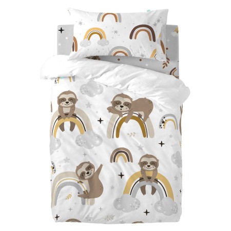 Bettbezug-Set HappyFriday Moshi Moshi Sleepy Sloth Bunt Babybettchen 2 Stücke | Tienda24 Tienda24.eu