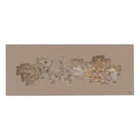 Cuadro Romimex Dorado Malva Madera Metal Tela Abstracto 80 x 80 x 5 cm | Tienda24 - Global Online Shop Tienda24.eu