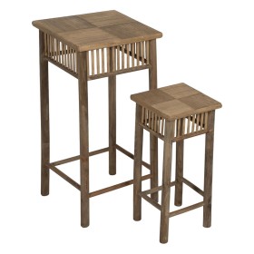 Table d'appoint Naturel Bambou 22,5 x 22,5 x 50 cm 32,5 x 32,5 x 70 cm 2 Pièces (2 Unités) de BigBuy Home, Tables - Réf : S88...