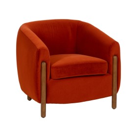 Armchair Red Natural Rubber wood Foam Fabric 82 x 77 x 74 cm by BigBuy Home, Chairs - Ref: S8806389, Price: 452,69 €, Discoun...