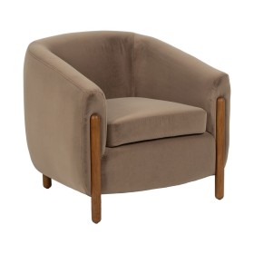 Fauteuil Naturel Taupe Bois d'hévéa Foam Tissu 87 x 80 x 81 cm de BigBuy Home, Chaises - Réf : S8806390, Prix : 453,30 €, Rem...