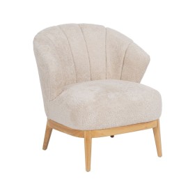 Sillón Crema Natural Madera de caucho Foam Tejido 71 x 75 x 76 cm de BigBuy Home, Sillas - Ref: S8806391, Precio: 370,38 €, D...