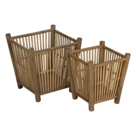 Set di vasi da fiori Naturale Bambù 32,5 x 32,5 x 34 cm (2 Unità) di BigBuy Garden, Cachepot - Rif: S8806395, Prezzo: 59,68 €...