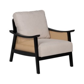 Fauteuil Noir Beige Polyéthylène Bois d'hévéa Bois MDF Foam 100 % polyester 69,5 x 83 x 80 cm de BigBuy Home, Chaises - Réf :...