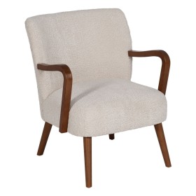 Fauteuil Beige Naturel Polyester Bois d'hévéa Éponge 56 x 56 x 78 cm de BigBuy Home, Chaises - Réf : S8806436, Prix : 238,70 ...