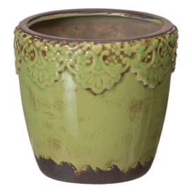 Cache-pot Pistache Céramique 15,5 x 15,5 x 14 cm de BigBuy Garden, Cache-pots - Réf : S8806517, Prix : 8,78 €, Remise : %