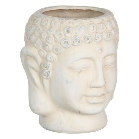 Cache-pot Crème Terre cuite Buda Oriental 14 x 14 x 15,5 cm de BigBuy Garden, Cache-pots - Réf : S8806574, Prix : 5,80 €, Rem...