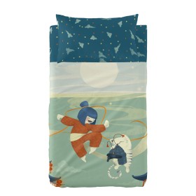 Bettwäsche-Set HappyFriday Mr Fox Flying Boy Bunt Babybettchen 2 Stücke | Tienda24 Tienda24.eu