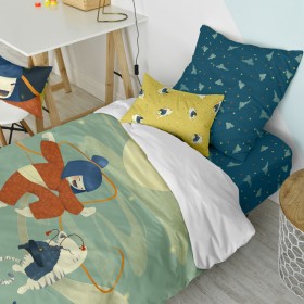 Duvet cover set HappyFriday Happynois Learning To Fly Multicolour Baby Crib 2 Pieces | Tienda24 Tienda24.eu