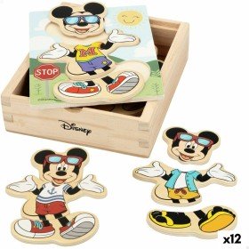 Kinder Puzzle aus Holz Disney Minnie Mouse + 12 Monate 6 Stücke (12 Stück) | Tienda24 - Global Online Shop Tienda24.eu