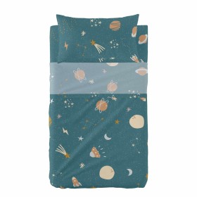 Jeu de draps HappyFriday Basic Kids Clouds Rose Lit de bébé 2 Pièces | Tienda24 Tienda24.eu