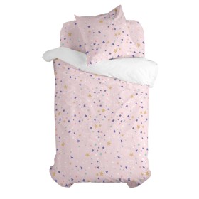 Parure de couette Hosteline Lineas Mauve Lit 1 persone 3 Pièces | Tienda24 Tienda24.eu