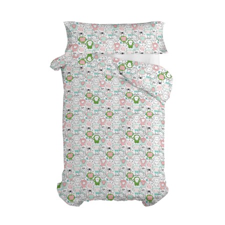 Duvet cover set HappyFriday Moshi Moshi Macaque Multicolour Single 2 Pieces | Tienda24 Tienda24.eu