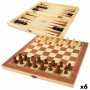 Chess and Checkers Board Colorbaby Backgammon Wood (6 Units) | Tienda24 - Global Online Shop Tienda24.eu