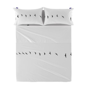 Juego de Sábanas Alexandra House Living QUTUN Blanco Cama de 150 3 Piezas | Tienda24 Tienda24.eu