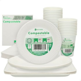 Party supply set Procos White (70 piezas) by Procos, Party items - Ref: S8900925, Price: 10,26 €, Discount: %