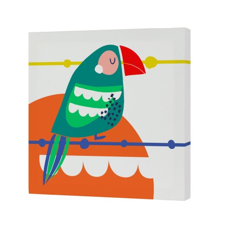 Canvas HappyFriday Moshi Moshi Pretty parrots Multicolour 27 x 27 cm | Tienda24 Tienda24.eu