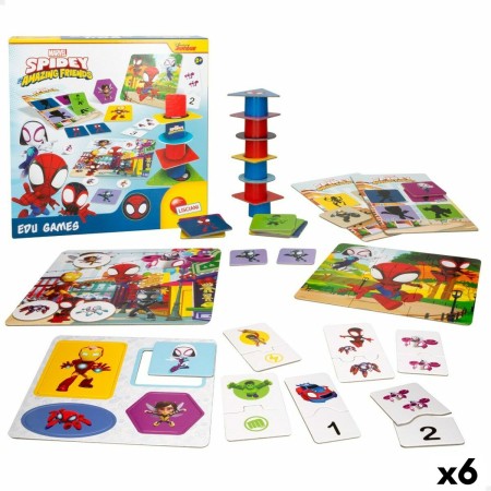 Educational Game Spidey 24,5 x 0,2 x 24,5 cm (6 Units) 10-in-1 | Tienda24 - Global Online Shop Tienda24.eu