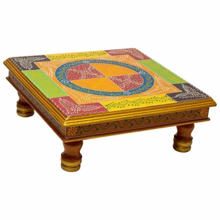 Mesa de apoio Alexandra House Living Amarelo Alumínio Madeira MDF 38 x 14 x 38 cm | Tienda24 - Global Online Shop Tienda24.eu