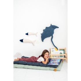 Fluffy toy Crochetts OCÉANO Blue Manta ray Fish 3 Pieces | Tienda24 Tienda24.eu