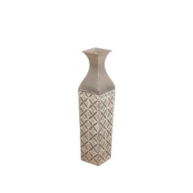 Floor vase Alexandra House Living White Golden Metal 12 x 12 x 63 cm | Tienda24 Tienda24.eu