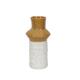 Vase Alexandra House Living Weiß Silberfarben aus Keramik Brillant 13 x 13 x 45 cm | Tienda24 Tienda24.eu