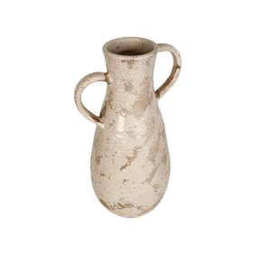 Floor vase Alexandra House Living White Golden Metal 12 x 12 x 63 cm | Tienda24 Tienda24.eu