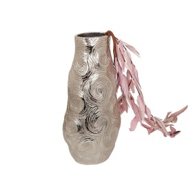 Florero Romimex Beige Gris Cerámica 14 x 34 x 14 cm | Tienda24 Tienda24.eu