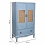 Armoire Alexandra House Living Bleu Rotin Bois d'épicéa Bois MDF 42 x 138 x 80 cm | Tienda24 - Global Online Shop Tienda24.eu