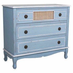 Chest of drawers Alexandra House Living Blue Rattan Fir wood MDF Wood 38 x 80 x 90 cm by Alexandra House Living, Chest of Dra...