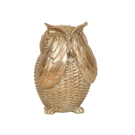 Decorative Figure Romimex Champagne Resin Owl 11 x 15 x 10 cm | Tienda24 Tienda24.eu