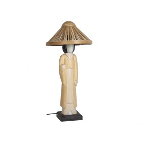 Desk lamp Cream Natural Linen Iron Natural Fibre 60 W 220-240 V 35 x 35 x 58 cm | Tienda24 Tienda24.eu