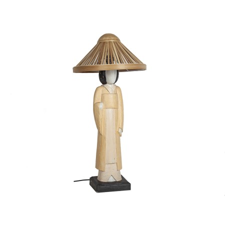 Desk lamp Romimex Beige Wood 20 x 70 x 20 cm Oriental | Tienda24 Tienda24.eu