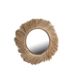 Miroir mural Versa Blanc Bambou Miroir Rond 2,5 x 75 x 75 cm | Tienda24 Tienda24.eu