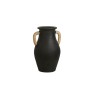 Vase Romimex Noir Céramique Rotin 20 x 40 x 20 cm Avec des poignées | Tienda24 Tienda24.eu