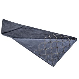 Table Runner Alexandra House Living Grey Textile 180 x 30 cm Flowers Vase Velvet | Tienda24 Tienda24.eu