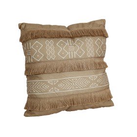 Coussin DKD Home Decor De Sol Polyester Cuir Aluminium Multicouleur Colonial (60 x 60 x 20 cm) | Tienda24 Tienda24.eu