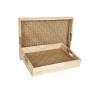 Set of trays Romimex Natural wicker MDF Wood 2 Pieces | Tienda24 Tienda24.eu