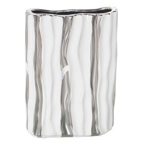 Vase 22 x 22 x 41,5 cm Natural Metal White | Tienda24 Tienda24.eu