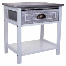 Mesa de Cabeceira Alexandra House Living Branco Castanho 35 x 60 x 45 cm | Tienda24 - Global Online Shop Tienda24.eu