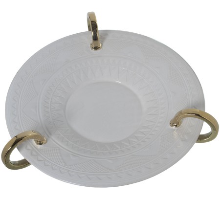 Centerpiece Alexandra House Living White Golden Ceramic 45 x 44 x 14 cm | Tienda24 Tienda24.eu