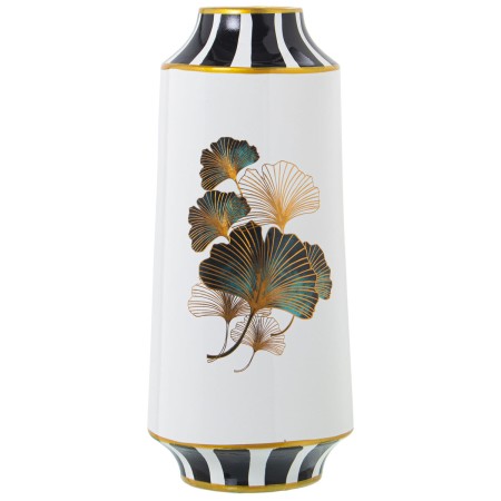 Vase Alexandra House Living Blanc Noir Céramique Fleurs 15 x 15 x 30 cm | Tienda24 Tienda24.eu