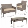 Tisch mit 2 Sesseln Alexandra House Living Grau 4 Stücke | Tienda24 - Global Online Shop Tienda24.eu