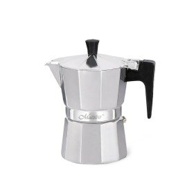 Cafettiera Italiana Feel Maestro MR-1666-3 Nero Argentato Alluminio 150 ml 3 Tazze di Feel Maestro, Moke e caffettiere - Rif:...