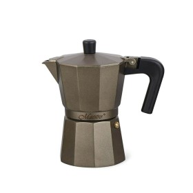 Italian Coffee Pot Feel Maestro MR-1666-6-BROWN Black Bronze Aluminium 300 ml 6 Cups by Feel Maestro, Stovetop Coffee Makers ...