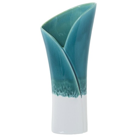 Vase Alexandra House Living Bleu Blanc Céramique 12 x 16 x 38 cm | Tienda24 Tienda24.eu