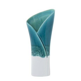 Blumenvase Romimex Blau Recyceltes Glas 20 x 25 x 20 cm | Tienda24 Tienda24.eu