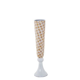 Vase DKD Home Decor Crystal Pink Aluminium Light brown (14 x 14 x 44 cm) | Tienda24 Tienda24.eu