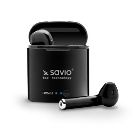 Écouteurs in Ear Bluetooth Savio TWS-02 Noir Graphite de Savio, Écouteurs Bluetooth à une seule oreille - Réf : S9105081, Pri...